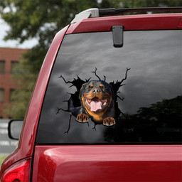 Rottweiler Crack Window Decal Custom 3d Car Decal Vinyl Aesthetic Decal Funny Stickers Home Decor Gift Ideas Car Vinyl Decal Sticker Window Decals, Peel and Stick Wall Decals 18x18IN 2PCS