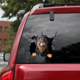 Rottweiler Crack Window Decal Custom 3d Car Decal Vinyl Aesthetic Decal Funny Stickers Cute Gift Ideas Ae11004 Car Vinyl Decal Sticker Window Decals, Peel and Stick Wall Decals 18x18IN 2PCS