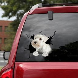 Schnauzer Crack Window Decal Custom 3d Car Decal Vinyl Aesthetic Decal Funny Stickers Cute Gift Ideas Ae11027 Car Vinyl Decal Sticker Window Decals, Peel and Stick Wall Decals 18x18IN 2PCS