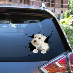 Schnauzer Crack Window Decal Custom 3d Car Decal Vinyl Aesthetic Decal Funny Stickers Cute Gift Ideas Ae11027 Car Vinyl Decal Sticker Window Decals, Peel and Stick Wall Decals 12x12IN 2PCS