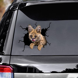 Savannah Cat Crack Window Decal Custom 3d Car Decal Vinyl Aesthetic Decal Funny Stickers Cute Gift Ideas Ae11022 Car Vinyl Decal Sticker Window Decals, Peel and Stick Wall Decals