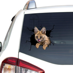 Savannah Cat Crack Window Decal Custom 3d Car Decal Vinyl Aesthetic Decal Funny Stickers Cute Gift Ideas Ae11022 Car Vinyl Decal Sticker Window Decals, Peel and Stick Wall Decals