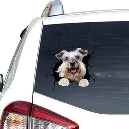 Schnauzer Crack Window Decal Custom 3d Car Decal Vinyl Aesthetic Decal Funny Stickers Cute Gift Ideas Ae11035 Car Vinyl Decal Sticker Window Decals, Peel and Stick Wall Decals