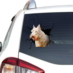 Scottish Terriers Crack Window Decal Custom 3d Car Decal Vinyl Aesthetic Decal Funny Stickers Home Decor Gift Ideas Car Vinyl Decal Sticker Window Decals, Peel and Stick Wall Decals