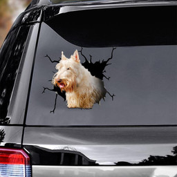 Scottish Terriers Crack Window Decal Custom 3d Car Decal Vinyl Aesthetic Decal Funny Stickers Home Decor Gift Ideas Car Vinyl Decal Sticker Window Decals, Peel and Stick Wall Decals