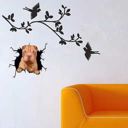 Shar Pei Crack Window Decal Custom 3d Car Decal Vinyl Aesthetic Decal Funny Stickers Home Decor Gift Ideas Car Vinyl Decal Sticker Window Decals, Peel and Stick Wall Decals