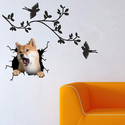 Shiba Inu Crack Window Decal Custom 3d Car Decal Vinyl Aesthetic Decal Funny Stickers Cute Gift Ideas Ae11064 Car Vinyl Decal Sticker Window Decals, Peel and Stick Wall Decals