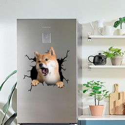 Shiba Inu Crack Window Decal Custom 3d Car Decal Vinyl Aesthetic Decal Funny Stickers Cute Gift Ideas Ae11064 Car Vinyl Decal Sticker Window Decals, Peel and Stick Wall Decals