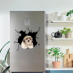 Shih Tzu Dog Breeds Dogs Crack Sticker Funny Christmas Car Vinyl Decal Sticker Window Decals, Peel and Stick Wall Decals
