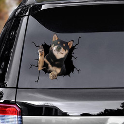 Shiba Inu Crack Window Decal Custom 3d Car Decal Vinyl Aesthetic Decal Funny Stickers Home Decor Gift Ideas Car Vinyl Decal Sticker Window Decals, Peel and Stick Wall Decals