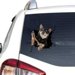 Shiba Inu Crack Window Decal Custom 3d Car Decal Vinyl Aesthetic Decal Funny Stickers Home Decor Gift Ideas Car Vinyl Decal Sticker Window Decals, Peel and Stick Wall Decals