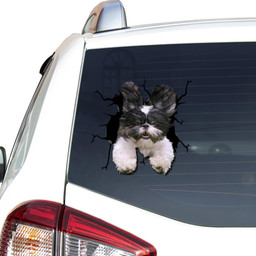 Shih Tzu Dog Breeds Dogs Puppy Crack Window Decal Custom 3d Car Decal Vinyl Aesthetic Decal Funny Stickers Cute Gift Ideas Ae11077 Car Vinyl Decal Sticker Window Decals, Peel and Stick Wall Decals