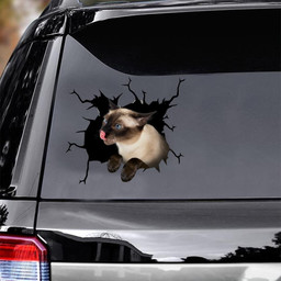 Siamese Crack Window Decal Custom 3d Car Decal Vinyl Aesthetic Decal Funny Stickers Cute Gift Ideas Ae11085 Car Vinyl Decal Sticker Window Decals, Peel and Stick Wall Decals