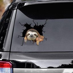 Sloth Crack Window Decal Custom 3d Car Decal Vinyl Aesthetic Decal Funny Stickers Home Decor Gift Ideas Car Vinyl Decal Sticker Window Decals, Peel and Stick Wall Decals