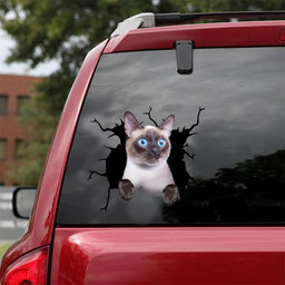 Siamese Crack Window Decal Custom 3d Car Decal Vinyl Aesthetic Decal Funny Stickers Home Decor Gift Ideas Car Vinyl Decal Sticker Window Decals, Peel and Stick Wall Decals 18x18IN 2PCS