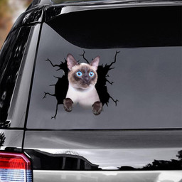 Siamese Crack Window Decal Custom 3d Car Decal Vinyl Aesthetic Decal Funny Stickers Home Decor Gift Ideas Car Vinyl Decal Sticker Window Decals, Peel and Stick Wall Decals