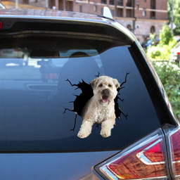 Soft Coated Wheaten Terriers Crack Window Decal Custom 3d Car Decal Vinyl Aesthetic Decal Funny Stickers Cute Gift Ideas Ae11099 Car Vinyl Decal Sticker Window Decals, Peel and Stick Wall Decals 12x12IN 2PCS
