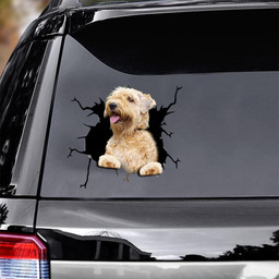 Soft Coated Wheaten Terrier Crack Window Decal Custom 3d Car Decal Vinyl Aesthetic Decal Funny Stickers Home Decor Gift Ideas Car Vinyl Decal Sticker Window Decals, Peel and Stick Wall Decals