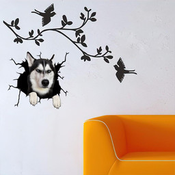Siberian Husky Crack Window Decal Custom 3d Car Decal Vinyl Aesthetic Decal Funny Stickers Cute Gift Ideas Ae11089 Car Vinyl Decal Sticker Window Decals, Peel and Stick Wall Decals