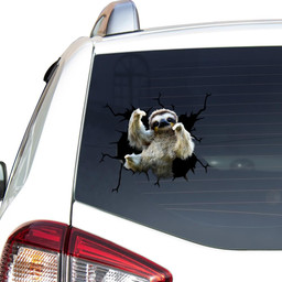 Sloth Crack Window Decal Custom 3d Car Decal Vinyl Aesthetic Decal Funny Stickers Cute Gift Ideas Ae11094 Car Vinyl Decal Sticker Window Decals, Peel and Stick Wall Decals