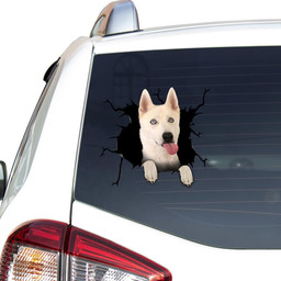 Siberian Husky Crack Window Decal Custom 3d Car Decal Vinyl Aesthetic Decal Funny Stickers Cute Gift Ideas Ae11090 Car Vinyl Decal Sticker Window Decals, Peel and Stick Wall Decals