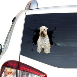 Soft Coated Wheaten Terriers Crack Window Decal Custom 3d Car Decal Vinyl Aesthetic Decal Funny Stickers Home Decor Gift Ideas Car Vinyl Decal Sticker Window Decals, Peel and Stick Wall Decals