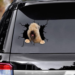 Soft Coated Wheaten Terrier Crack Window Decal Custom 3d Car Decal Vinyl Aesthetic Decal Funny Stickers Home Decor Gift Ideas Car Vinyl Decal Sticker Window Decals, Peel and Stick Wall Decals