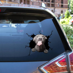 Staffordshire Bull Terrier Crack Sticker Funny Wine Lovers Car Vinyl Decal Sticker Window Decals, Peel and Stick Wall Decals 12x12IN 2PCS