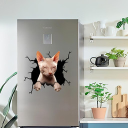 Sphynx Cat Crack Window Decal Custom 3d Car Decal Vinyl Aesthetic Decal Funny Stickers Cute Gift Ideas Ae11108 Car Vinyl Decal Sticker Window Decals, Peel and Stick Wall Decals