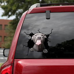 Staffordshire Bull Terrier Crack Sticker Funny Wine Lovers Car Vinyl Decal Sticker Window Decals, Peel and Stick Wall Decals 18x18IN 2PCS