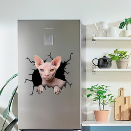 Sphynx Cat Crack Window Decal Custom 3d Car Decal Vinyl Aesthetic Decal Funny Stickers Cute Gift Ideas Ae11105 Car Vinyl Decal Sticker Window Decals, Peel and Stick Wall Decals
