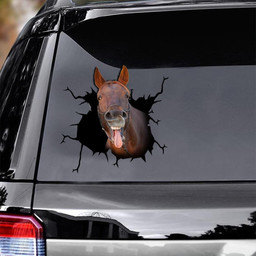 Thoroughbred Horse Crack Window Decal Custom 3d Car Decal Vinyl Aesthetic Decal Funny Stickers Cute Gift Ideas Ae11145 Car Vinyl Decal Sticker Window Decals, Peel and Stick Wall Decals