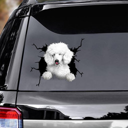 Standard Poodle Dog Breeds Dogs Puppy Crack Window Decal Custom 3d Car Decal Vinyl Aesthetic Decal Funny Stickers Cute Gift Ideas Ae11133 Car Vinyl Decal Sticker Window Decals, Peel and Stick Wall Decals
