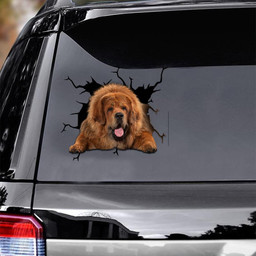 Tibetan Mastiff Crack Window Decal Custom 3d Car Decal Vinyl Aesthetic Decal Funny Stickers Home Decor Gift Ideas Car Vinyl Decal Sticker Window Decals, Peel and Stick Wall Decals