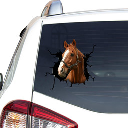 Thoroughbred Horse Crack Window Decal Custom 3d Car Decal Vinyl Aesthetic Decal Funny Stickers Home Decor Gift Ideas Car Vinyl Decal Sticker Window Decals, Peel and Stick Wall Decals