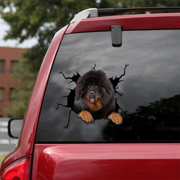 Tibetan Mastiff Crack Window Decal Custom 3d Car Decal Vinyl Aesthetic Decal Funny Stickers Cute Gift Ideas Ae11148 Car Vinyl Decal Sticker Window Decals, Peel and Stick Wall Decals 18x18IN 2PCS