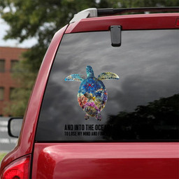 Turtle Crack Vinyl Car Decals For Cars Cool Transparent Sticker Christmas Gifts Car Vinyl Decal Sticker Window Decals, Peel and Stick Wall Decals 18x18IN 2PCS
