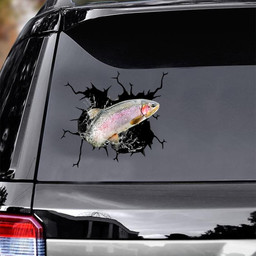 Trout Fish Crack Window Decal Custom 3d Car Decal Vinyl Aesthetic Decal Funny Stickers Home Decor Gift Ideas Car Vinyl Decal Sticker Window Decals, Peel and Stick Wall Decals