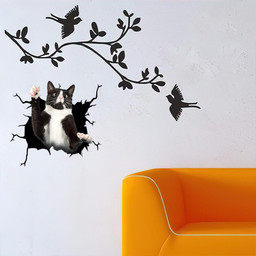 Tuxedo Cat Crack Window Decal Custom 3d Car Decal Vinyl Aesthetic Decal Funny Stickers Home Decor Gift Ideas Car Vinyl Decal Sticker Window Decals, Peel and Stick Wall Decals
