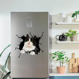 Tuxedo Cat Crack Window Decal Custom 3d Car Decal Vinyl Aesthetic Decal Funny Stickers Cute Gift Ideas Ae11165 Car Vinyl Decal Sticker Window Decals, Peel and Stick Wall Decals