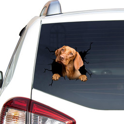 Vizsla Crack Window Decal Custom 3d Car Decal Vinyl Aesthetic Decal Funny Stickers Cute Gift Ideas Ae11175 Car Vinyl Decal Sticker Window Decals, Peel and Stick Wall Decals