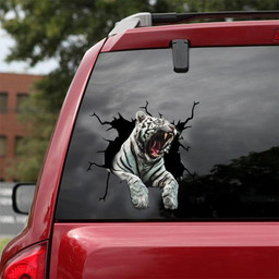 Tiger Crack Window Decal Custom 3d Car Decal Vinyl Aesthetic Decal Funny Stickers Home Decor Gift Ideas Car Vinyl Decal Sticker Window Decals, Peel and Stick Wall Decals 18x18IN 2PCS
