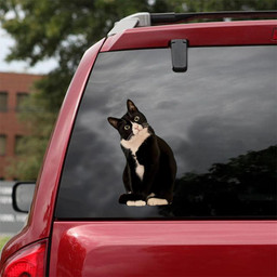 Tuxedo Cat Crack Window Decal Custom 3d Car Decal Vinyl Aesthetic Decal Funny Stickers Cute Gift Ideas Ae11168 Car Vinyl Decal Sticker Window Decals, Peel and Stick Wall Decals 18x18IN 2PCS
