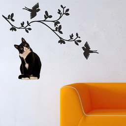 Tuxedo Cat Crack Window Decal Custom 3d Car Decal Vinyl Aesthetic Decal Funny Stickers Cute Gift Ideas Ae11168 Car Vinyl Decal Sticker Window Decals, Peel and Stick Wall Decals