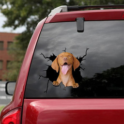 Vizsla Crack Window Decal Custom 3d Car Decal Vinyl Aesthetic Decal Funny Stickers Home Decor Gift Ideas Car Vinyl Decal Sticker Window Decals, Peel and Stick Wall Decals 18x18IN 2PCS