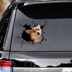 Welsh Corgi Crack Window Decal Custom 3d Car Decal Vinyl Aesthetic Decal Funny Stickers Cute Gift Ideas Ae11183 Car Vinyl Decal Sticker Window Decals, Peel and Stick Wall Decals