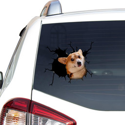 Welsh Corgi Crack Window Decal Custom 3d Car Decal Vinyl Aesthetic Decal Funny Stickers Cute Gift Ideas Ae11183 Car Vinyl Decal Sticker Window Decals, Peel and Stick Wall Decals