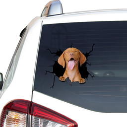 Vizsla Crack Window Decal Custom 3d Car Decal Vinyl Aesthetic Decal Funny Stickers Home Decor Gift Ideas Car Vinyl Decal Sticker Window Decals, Peel and Stick Wall Decals