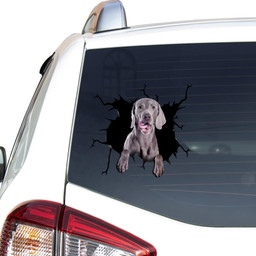 Weimaraner Crack Window Decal Custom 3d Car Decal Vinyl Aesthetic Decal Funny Stickers Home Decor Gift Ideas Car Vinyl Decal Sticker Window Decals, Peel and Stick Wall Decals