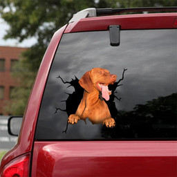 Vizsla Dog Crack Vinyl Decal For Boat Likeable Custom Engraved Gifts Car Vinyl Decal Sticker Window Decals, Peel and Stick Wall Decals 18x18IN 2PCS
